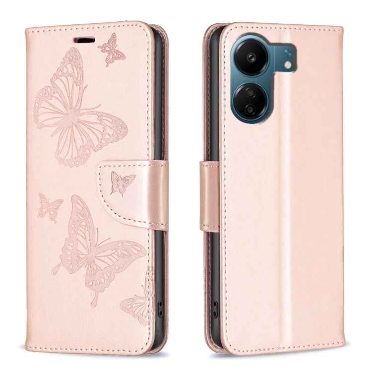 Two Butterflies Embossing Leather Phone Case, For Xiaomi Redmi Note 13 Pro 4G Global, For Xiaomi Poco M6 Pro 4G, For Xiaomi Redmi Note 13 4G Global, For Xiaomi Redmi Note 13, For Xiaomi Redmi 13C, For Xiaomi Redmi Note 13 Pro+ 5G                       ...