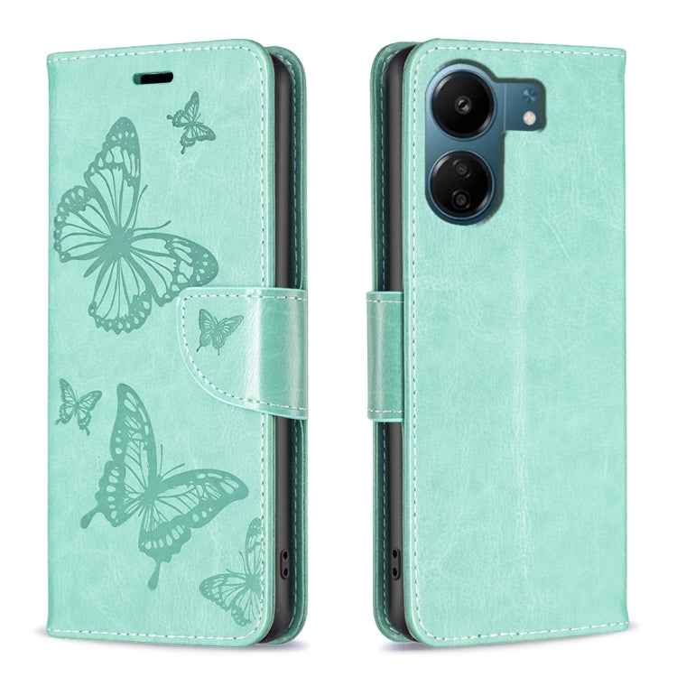 Two Butterflies Embossing Leather Phone Case, For Xiaomi Redmi Note 13 Pro 4G Global, For Xiaomi Poco M6 Pro 4G, For Xiaomi Redmi Note 13 4G Global, For Xiaomi Redmi Note 13, For Xiaomi Redmi 13C, For Xiaomi Redmi Note 13 Pro+ 5G                       ...