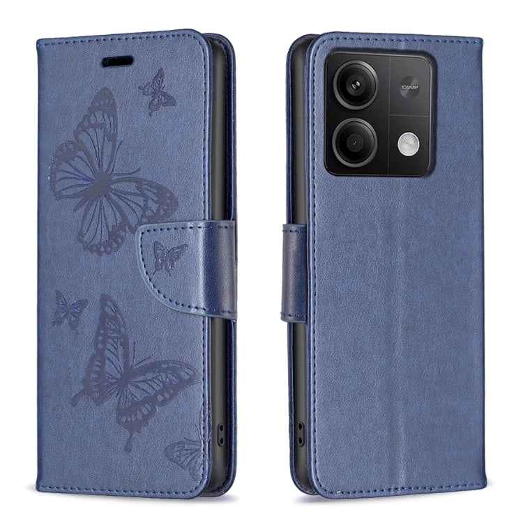 Two Butterflies Embossing Leather Phone Case, For Xiaomi Redmi Note 13 Pro 4G Global, For Xiaomi Poco M6 Pro 4G, For Xiaomi Redmi Note 13 4G Global, For Xiaomi Redmi Note 13, For Xiaomi Redmi 13C, For Xiaomi Redmi Note 13 Pro+ 5G                       ...