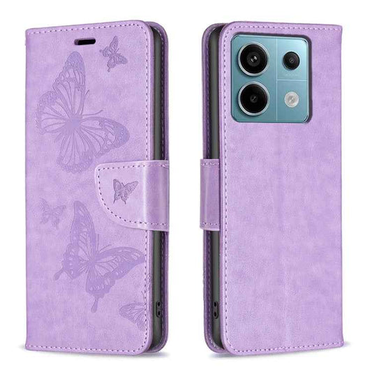 Two Butterflies Embossing Leather Phone Case, For Xiaomi Redmi Note 13 Pro 4G Global, For Xiaomi Poco M6 Pro 4G, For Xiaomi Redmi Note 13 4G Global, For Xiaomi Redmi Note 13, For Xiaomi Redmi 13C, For Xiaomi Redmi Note 13 Pro+ 5G                       ...