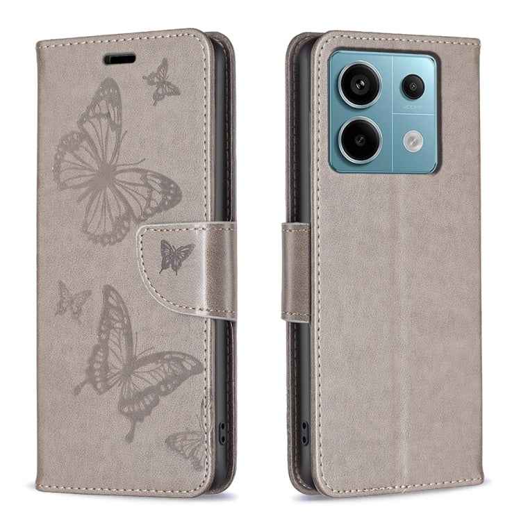 Two Butterflies Embossing Leather Phone Case, For Xiaomi Redmi Note 13 Pro 4G Global, For Xiaomi Poco M6 Pro 4G, For Xiaomi Redmi Note 13 4G Global, For Xiaomi Redmi Note 13, For Xiaomi Redmi 13C, For Xiaomi Redmi Note 13 Pro+ 5G                       ...