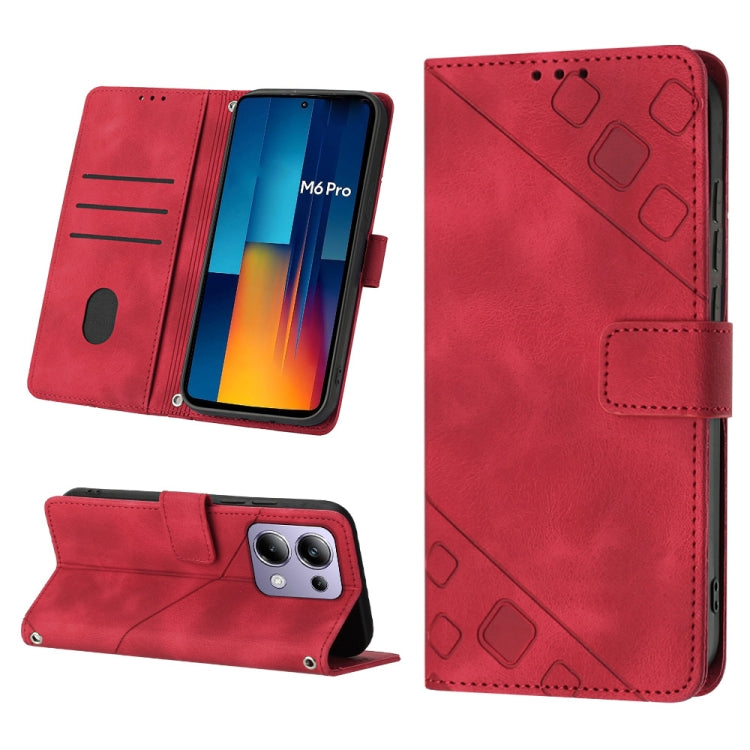 Skin Feel Embossed Leather Phone Case, For Xiaomi Poco F6, For Xiaomi Poco M6 Pro 4G, For Xiaomi Poco X6 Neo 5G Global, For Xiaomi Redmi A3, For Xiaomi Redmi Note 13 Pro 4G Global, For Xiaomi Redmi Note 13 4G Global, For Xiaomi Redmi K70E              ...