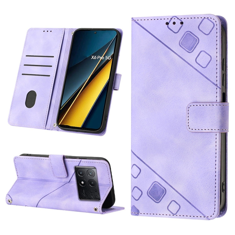 Skin Feel Embossed Leather Phone Case, For Xiaomi Poco F6, For Xiaomi Poco M6 Pro 4G, For Xiaomi Poco X6 Neo 5G Global, For Xiaomi Redmi A3, For Xiaomi Redmi Note 13 Pro 4G Global, For Xiaomi Redmi Note 13 4G Global, For Xiaomi Redmi K70E              ...