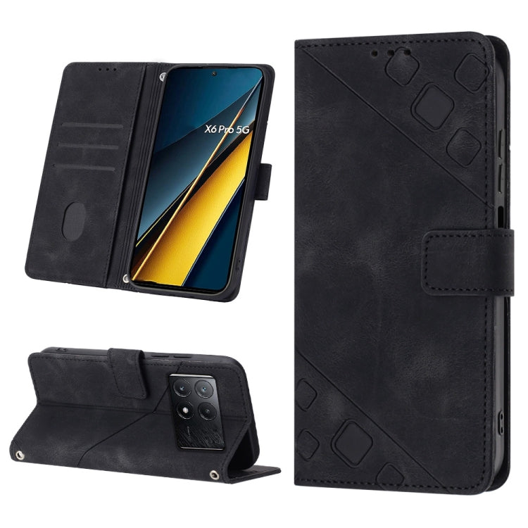 Skin Feel Embossed Leather Phone Case, For Xiaomi Poco F6, For Xiaomi Poco M6 Pro 4G, For Xiaomi Poco X6 Neo 5G Global, For Xiaomi Redmi A3, For Xiaomi Redmi Note 13 Pro 4G Global, For Xiaomi Redmi Note 13 4G Global, For Xiaomi Redmi K70E              ...