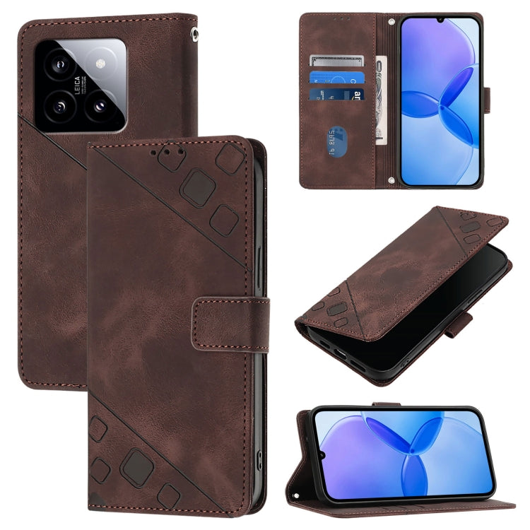 Skin Feel Embossed Leather Phone Case, For Xiaomi 14 Ultra, For Xiaomi 14 Pro, For Xiaomi 14, For Xiaomi Redmi Note 13 5G Global, For Xiaomi Redmi 13C, For Xiaomi Redmi Note 13 Pro+ 5G, For Xiaomi Redmi Note 13 Pro 5G Global                            ...