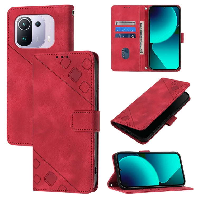 Skin Feel Embossed Leather Phone Case, For Xiaomi Mi 11 Pro, For Xiaomi Redmi Note 10 Pro 4G, For Xiaomi Poco M3 / Redmi 9 Power, For Xiaomi Redmi Note 9T Global, For Xiaomi Mi 11, For Xiaomi Redmi Note 9 4G / Redmi 10X 4G                              ...