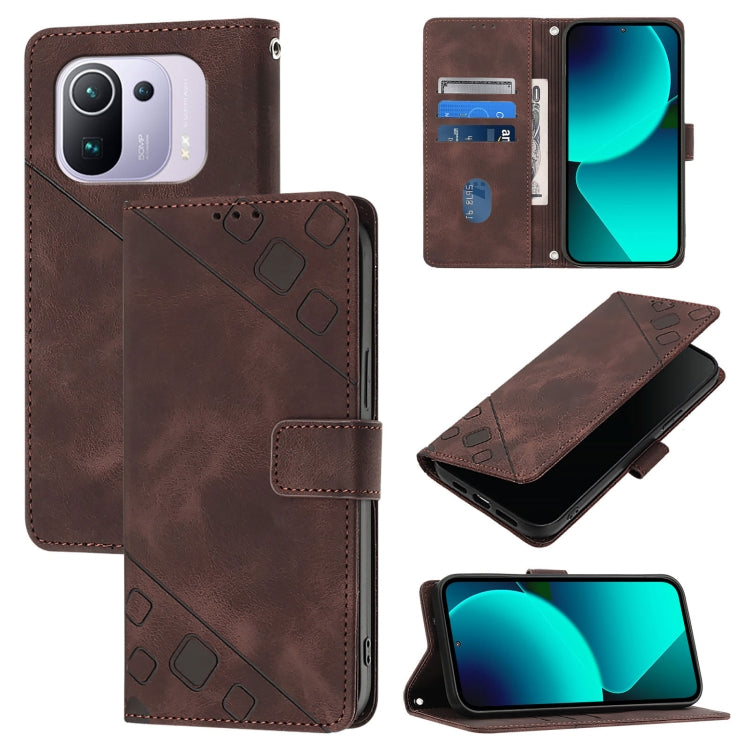 Skin Feel Embossed Leather Phone Case, For Xiaomi Mi 11 Pro, For Xiaomi Redmi Note 10 Pro 4G, For Xiaomi Poco M3 / Redmi 9 Power, For Xiaomi Redmi Note 9T Global, For Xiaomi Mi 11, For Xiaomi Redmi Note 9 4G / Redmi 10X 4G                              ...