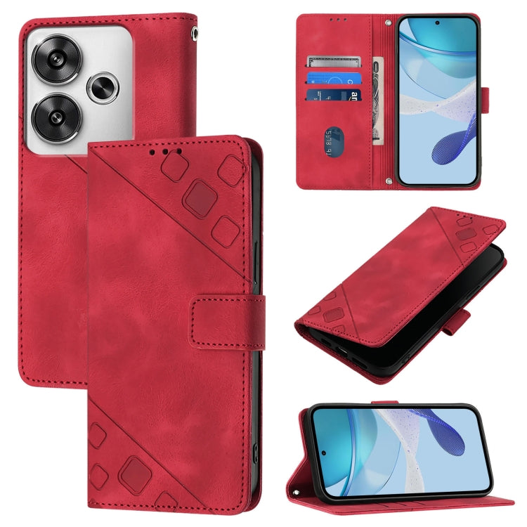 Skin Feel Embossed Leather Phone Case, For Xiaomi Poco F6, For Xiaomi Poco M6 Pro 4G, For Xiaomi Poco X6 Neo 5G Global, For Xiaomi Redmi A3, For Xiaomi Redmi Note 13 Pro 4G Global, For Xiaomi Redmi Note 13 4G Global, For Xiaomi Redmi K70E              ...
