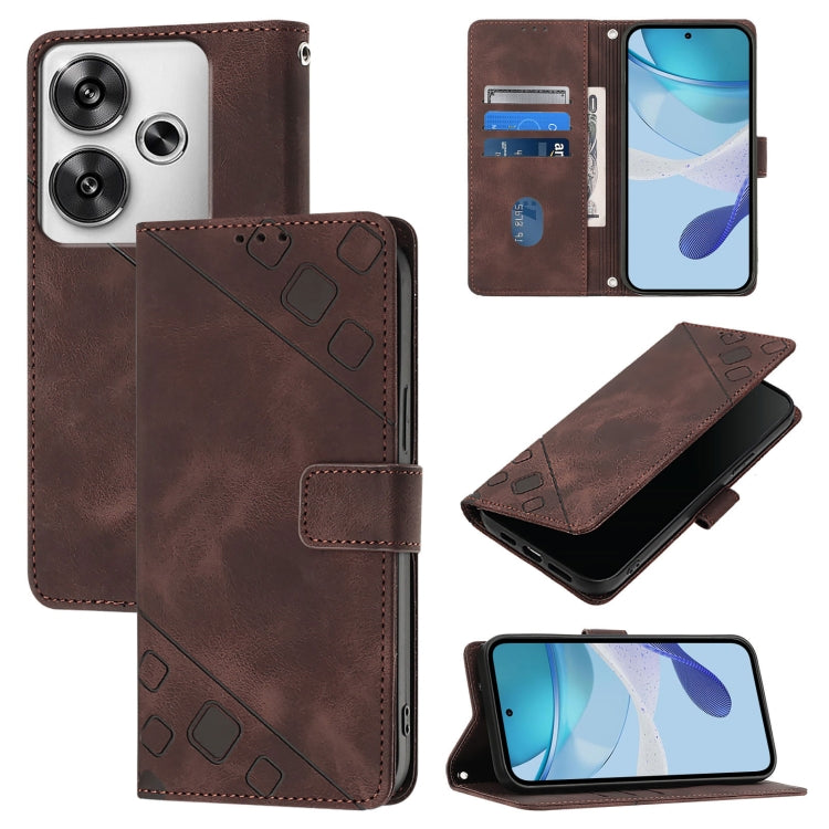 Skin Feel Embossed Leather Phone Case, For Xiaomi Poco F6, For Xiaomi Poco M6 Pro 4G, For Xiaomi Poco X6 Neo 5G Global, For Xiaomi Redmi A3, For Xiaomi Redmi Note 13 Pro 4G Global, For Xiaomi Redmi Note 13 4G Global, For Xiaomi Redmi K70E              ...