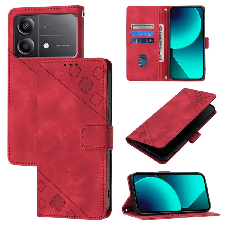 Skin Feel Embossed Leather Phone Case, For Xiaomi Poco F6, For Xiaomi Poco M6 Pro 4G, For Xiaomi Poco X6 Neo 5G Global, For Xiaomi Redmi A3, For Xiaomi Redmi Note 13 Pro 4G Global, For Xiaomi Redmi Note 13 4G Global, For Xiaomi Redmi K70E              ...