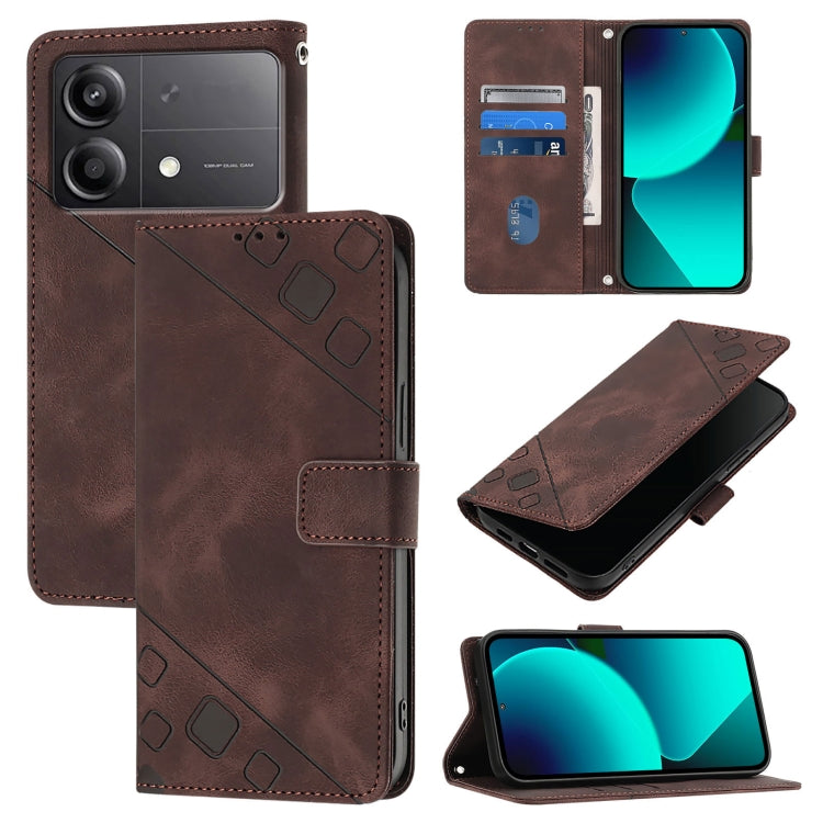 Skin Feel Embossed Leather Phone Case, For Xiaomi Poco F6, For Xiaomi Poco M6 Pro 4G, For Xiaomi Poco X6 Neo 5G Global, For Xiaomi Redmi A3, For Xiaomi Redmi Note 13 Pro 4G Global, For Xiaomi Redmi Note 13 4G Global, For Xiaomi Redmi K70E              ...