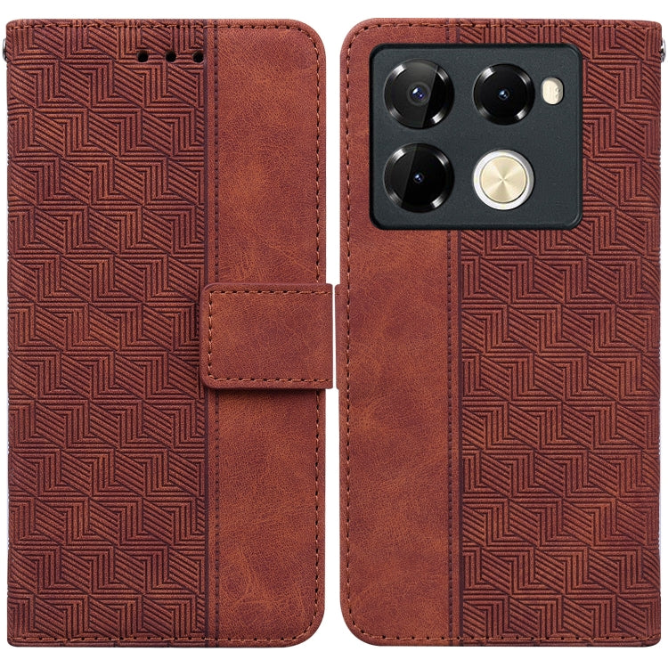 Geometric Embossed Leather Phone Case, For Infinix Note 40 5G, For Infinix GT 20 Pro, For Infinix Note 40 Pro 5G / 40 Pro 4G, For Infinix Note 40 Pro+, For Infinix Note 40 4G, For Infinix Hot 40 / 40 Pro, For Infinix Smart 7 India / 7 Plus�������������...