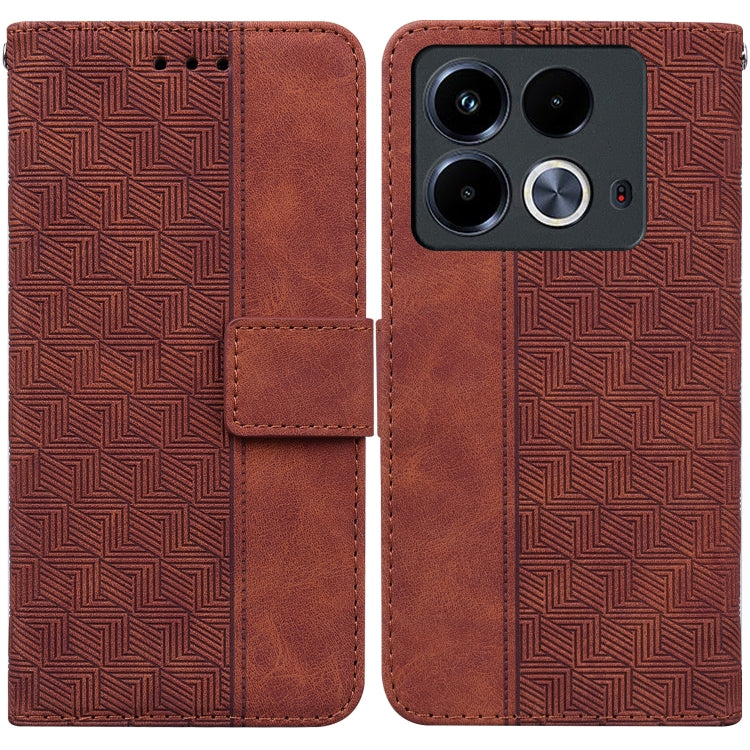 Geometric Embossed Leather Phone Case, For Infinix Note 40 5G, For Infinix GT 20 Pro, For Infinix Note 40 Pro 5G / 40 Pro 4G, For Infinix Note 40 Pro+, For Infinix Note 40 4G, For Infinix Hot 40 / 40 Pro, For Infinix Smart 7 India / 7 Plus�������������...