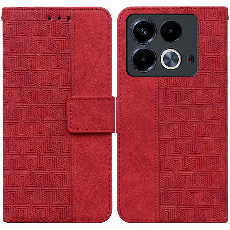 Geometric Embossed Leather Phone Case, For Infinix Note 40 5G, For Infinix GT 20 Pro, For Infinix Note 40 Pro 5G / 40 Pro 4G, For Infinix Note 40 Pro+, For Infinix Note 40 4G, For Infinix Hot 40 / 40 Pro, For Infinix Smart 7 India / 7 Plus�������������...