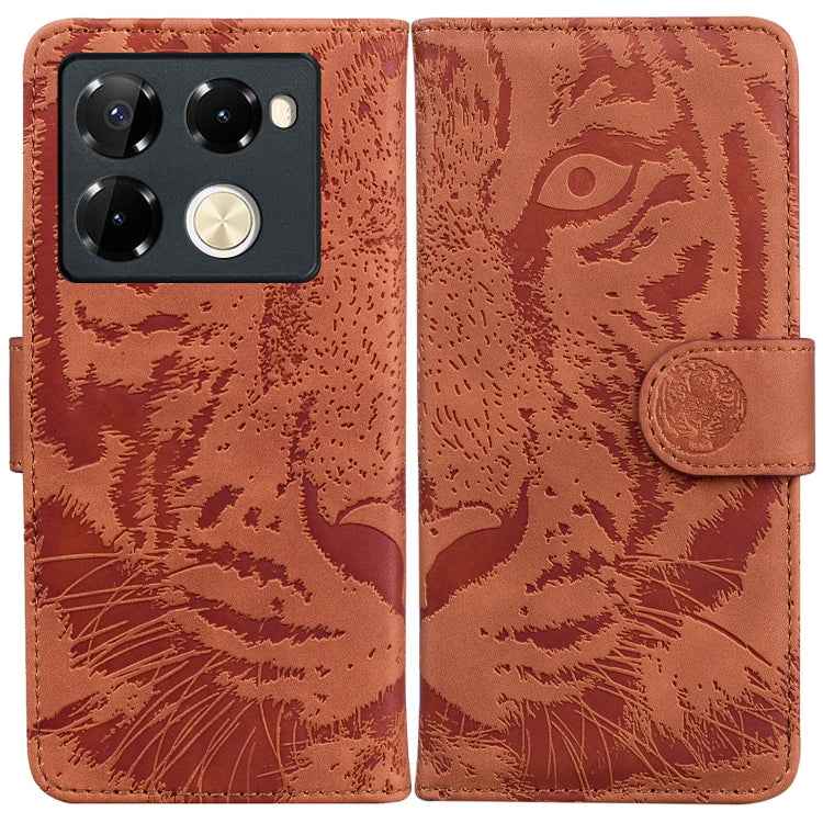 Tiger Embossing Pattern Flip Leather Phone Case, For Infinix Note 40 5G, For Infinix GT 20 Pro, For Infinix Note 40 Pro 4G / 5G, For Infinix Note 40 Pro+, For Infinix Note 40 4G, For Infinix Hot 40 / 40 Pro, For Infinix Smart 7 India/7 Plus������������...