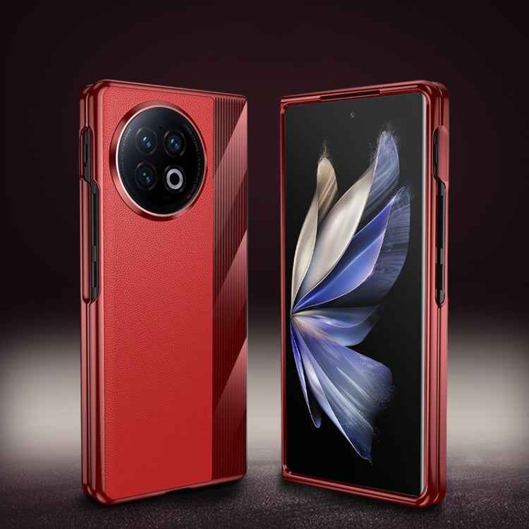 Electroplating Ultrathin Shockproof Leather Fold Protective Phone Case, For vivo X Fold2