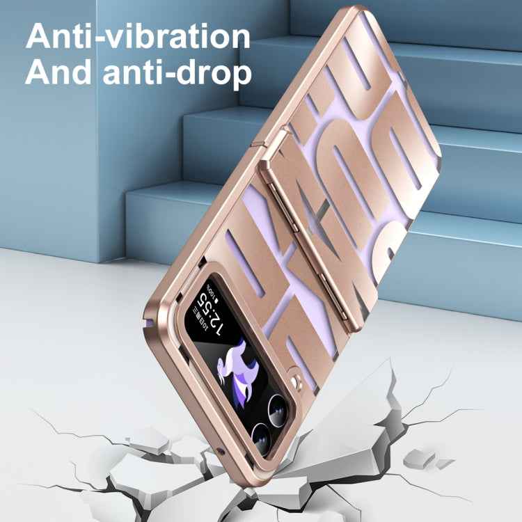 Integrated Electroplating Folding Phone Case with Hinge, For Samsung Galaxy Z Flip4 5G