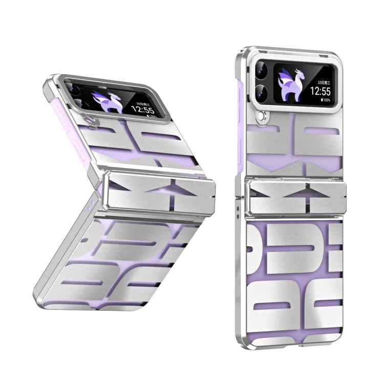 Integrated Electroplating Folding Phone Case with Hinge, For Samsung Galaxy Z Flip4 5G