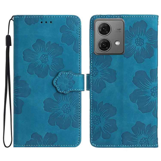 Flower Embossing Pattern Leather Phone Case, For Motorola Moto G84 5G, For Motorola Moto G54 5G, For Motorola Moto G14 4G, For Motorola Edge 40, For Motorola Moto E13, For Motorola Moto G73, For Motorola Moto E22, For Motorola Moto E 2020��������������...