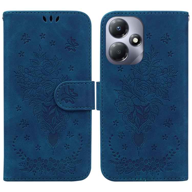 Butterfly Rose Embossed Leather Phone Case, For Infinix Note 30 Pro, For Infinix Note 30, For Infinix Note 30 VIP, For Infinix Hot 30 Play, For Infinix Hot 30, For Infinix Smart 7 African