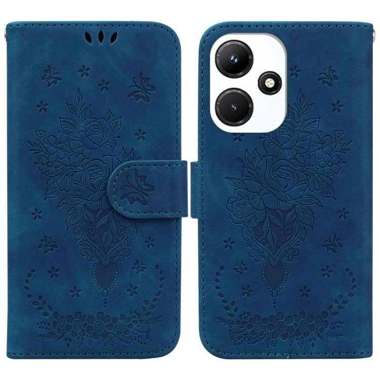 Butterfly Rose Embossed Leather Phone Case, For Infinix GT 20 Pro, For Infinix Note 40 Pro 4G / 5G, For Infinix Note 40 Pro+, For Infinix Note 40 4G, For Infinix Hot 40 / 40 Pro, For Infinix Smart 7 India/7 Plus, For Infinix Smart 7 HD�����������������...
