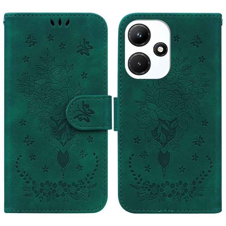 Butterfly Rose Embossed Leather Phone Case, For Infinix GT 20 Pro, For Infinix Note 40 Pro 4G / 5G, For Infinix Note 40 Pro+, For Infinix Note 40 4G, For Infinix Hot 40 / 40 Pro, For Infinix Smart 7 India/7 Plus, For Infinix Smart 7 HD�����������������...