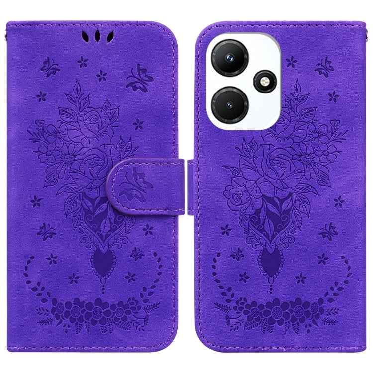 Butterfly Rose Embossed Leather Phone Case, For Infinix GT 20 Pro, For Infinix Note 40 Pro 4G / 5G, For Infinix Note 40 Pro+, For Infinix Note 40 4G, For Infinix Hot 40 / 40 Pro, For Infinix Smart 7 India/7 Plus, For Infinix Smart 7 HD�����������������...