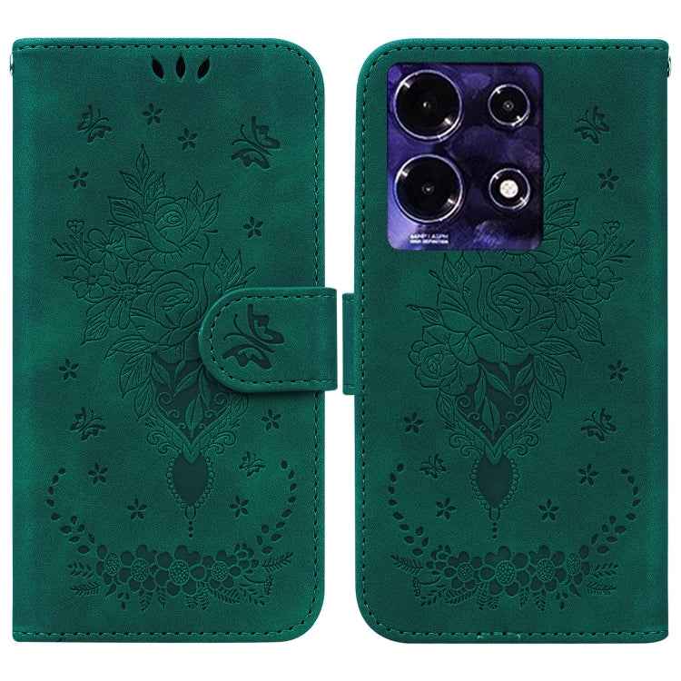 Butterfly Rose Embossed Leather Phone Case, For Infinix GT 20 Pro, For Infinix Note 40 Pro 4G / 5G, For Infinix Note 40 Pro+, For Infinix Note 40 4G, For Infinix Hot 40 / 40 Pro, For Infinix Smart 7 India/7 Plus, For Infinix Smart 7 HD�����������������...
