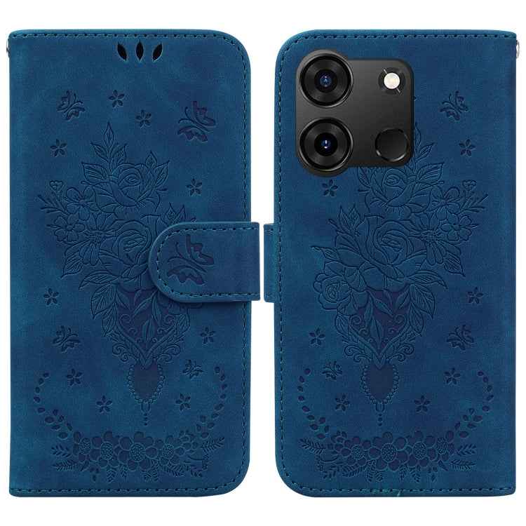 Butterfly Rose Embossed Leather Phone Case, For Infinix GT 20 Pro, For Infinix Note 40 Pro 4G / 5G, For Infinix Note 40 Pro+, For Infinix Note 40 4G, For Infinix Hot 40 / 40 Pro, For Infinix Smart 7 India/7 Plus, For Infinix Smart 7 HD�����������������...