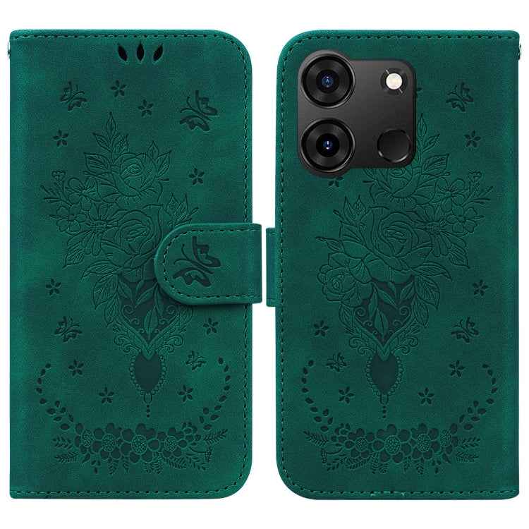 Butterfly Rose Embossed Leather Phone Case, For Infinix GT 20 Pro, For Infinix Note 40 Pro 4G / 5G, For Infinix Note 40 Pro+, For Infinix Note 40 4G, For Infinix Hot 40 / 40 Pro, For Infinix Smart 7 India/7 Plus, For Infinix Smart 7 HD�����������������...