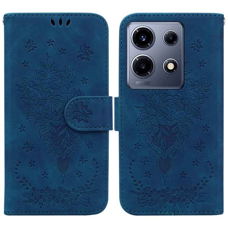 Butterfly Rose Embossed Leather Phone Case, For Infinix Note 30 Pro, For Infinix Note 30, For Infinix Note 30 VIP, For Infinix Hot 30 Play, For Infinix Hot 30, For Infinix Smart 7 African