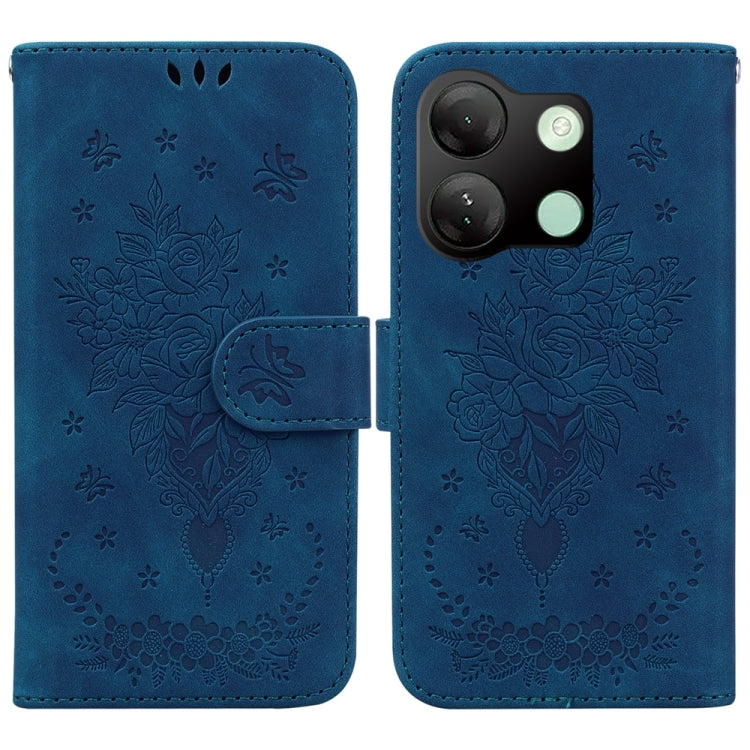 Butterfly Rose Embossed Leather Phone Case, For Infinix GT 20 Pro, For Infinix Note 40 Pro 4G / 5G, For Infinix Note 40 Pro+, For Infinix Note 40 4G, For Infinix Hot 40 / 40 Pro, For Infinix Smart 7 India/7 Plus, For Infinix Smart 7 HD                 ...