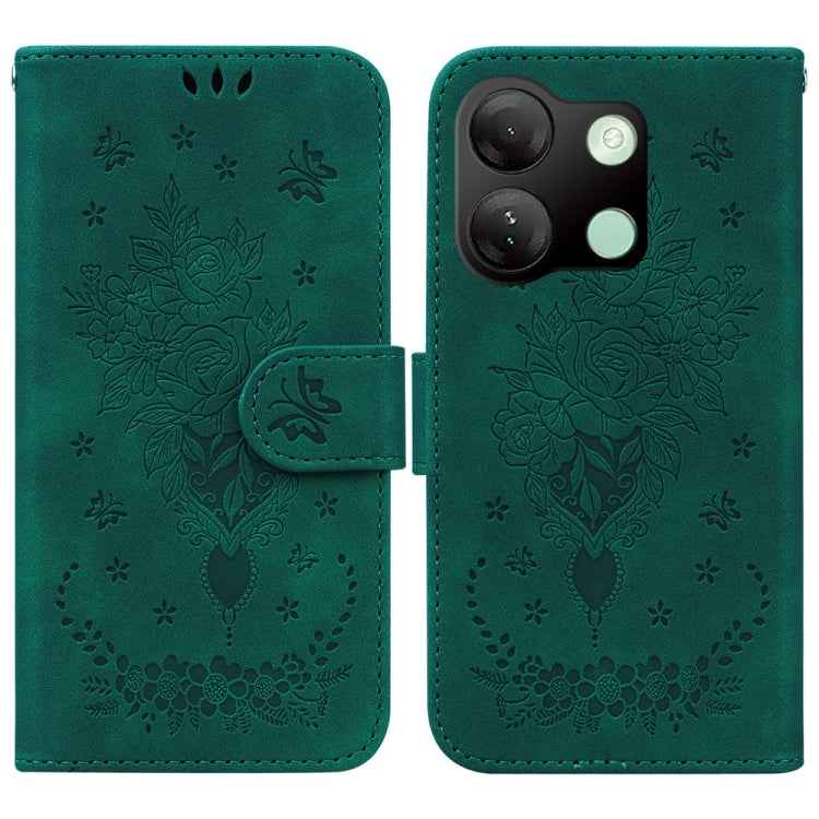 Butterfly Rose Embossed Leather Phone Case, For Infinix GT 20 Pro, For Infinix Note 40 Pro 4G / 5G, For Infinix Note 40 Pro+, For Infinix Note 40 4G, For Infinix Hot 40 / 40 Pro, For Infinix Smart 7 India/7 Plus, For Infinix Smart 7 HD�����������������...