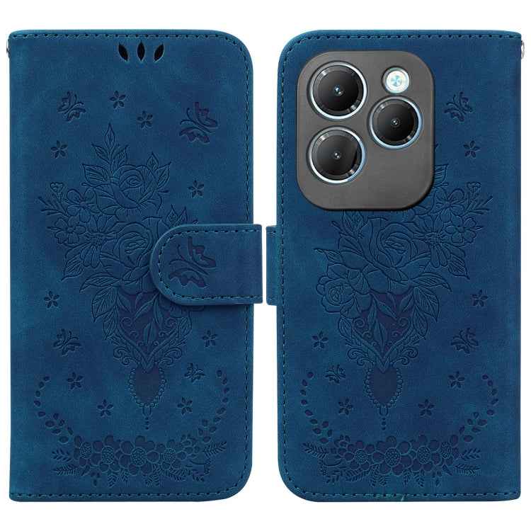Butterfly Rose Embossed Leather Phone Case, For Infinix GT 20 Pro, For Infinix Note 40 Pro 4G / 5G, For Infinix Note 40 Pro+, For Infinix Note 40 4G, For Infinix Hot 40 / 40 Pro, For Infinix Smart 7 India/7 Plus, For Infinix Smart 7 HD�����������������...