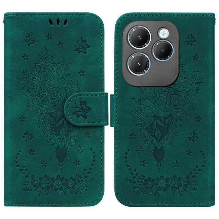 Butterfly Rose Embossed Leather Phone Case, For Infinix GT 20 Pro, For Infinix Note 40 Pro 4G / 5G, For Infinix Note 40 Pro+, For Infinix Note 40 4G, For Infinix Hot 40 / 40 Pro, For Infinix Smart 7 India/7 Plus, For Infinix Smart 7 HD�����������������...