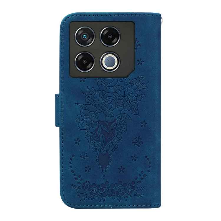 Butterfly Rose Embossed Leather Phone Case, For Infinix GT 20 Pro, For Infinix Note 40 Pro 4G / 5G, For Infinix Note 40 Pro+, For Infinix Note 40 4G, For Infinix Hot 40 / 40 Pro, For Infinix Smart 7 India/7 Plus, For Infinix Smart 7 HD�����������������...
