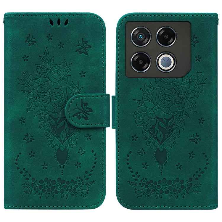 Butterfly Rose Embossed Leather Phone Case, For Infinix GT 20 Pro, For Infinix Note 40 Pro 4G / 5G, For Infinix Note 40 Pro+, For Infinix Note 40 4G, For Infinix Hot 40 / 40 Pro, For Infinix Smart 7 India/7 Plus, For Infinix Smart 7 HD�����������������...