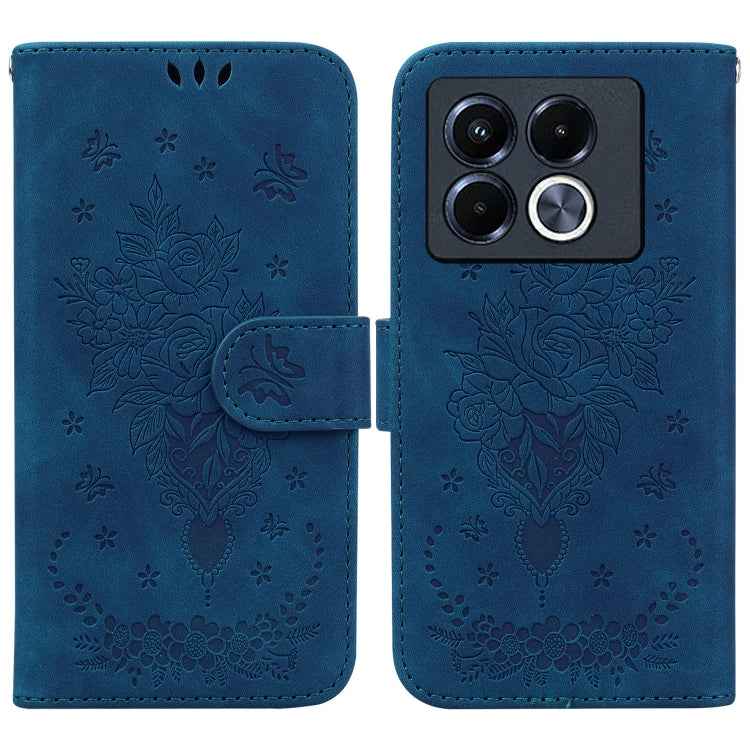 Butterfly Rose Embossed Leather Phone Case, For Infinix Note 50 Pro+, For Infinix Note 50 4G / Note 50 Pro 4G, For Infinix Hot 50 Pro 4G, For Infinix Hot 50i / Smart 9, For Infinix Hot 50 Pro+ 4G, For Infinix Hot 50 4G, For Infinix Hot 50 5G�����������...