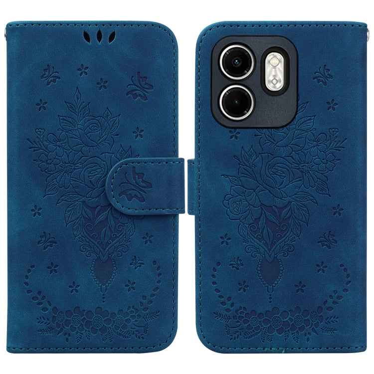 Butterfly Rose Embossed Leather Phone Case, For Infinix Note 50 Pro+, For Infinix Note 50 4G / Note 50 Pro 4G, For Infinix Hot 50 Pro 4G, For Infinix Hot 50i / Smart 9, For Infinix Hot 50 Pro+ 4G, For Infinix Hot 50 4G, For Infinix Hot 50 5G�����������...
