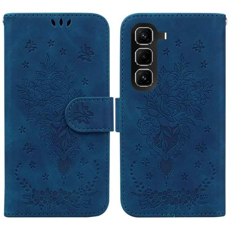 Butterfly Rose Embossed Leather Phone Case, For Infinix Note 50 Pro+, For Infinix Note 50 4G / Note 50 Pro 4G, For Infinix Hot 50 Pro 4G, For Infinix Hot 50i / Smart 9, For Infinix Hot 50 Pro+ 4G, For Infinix Hot 50 4G, For Infinix Hot 50 5G�����������...