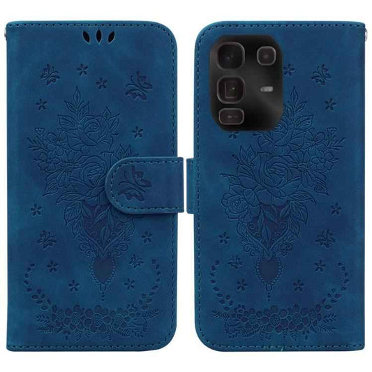 Butterfly Rose Embossed Leather Phone Case, For Infinix Note 50 Pro+, For Infinix Note 50 4G / Note 50 Pro 4G, For Infinix Hot 50 Pro 4G, For Infinix Hot 50i / Smart 9, For Infinix Hot 50 Pro+ 4G, For Infinix Hot 50 4G, For Infinix Hot 50 5G�����������...