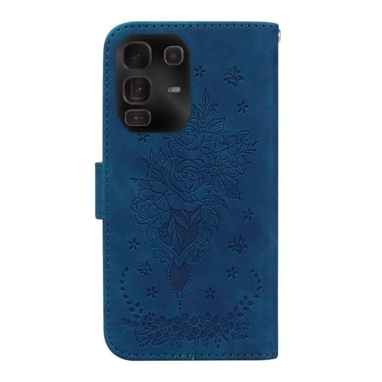 Butterfly Rose Embossed Leather Phone Case, For Infinix Note 50 Pro+, For Infinix Note 50 4G / Note 50 Pro 4G, For Infinix Hot 50 Pro 4G, For Infinix Hot 50i / Smart 9, For Infinix Hot 50 Pro+ 4G, For Infinix Hot 50 4G, For Infinix Hot 50 5G�����������...
