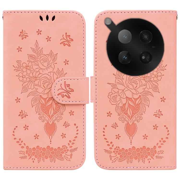 Butterfly Rose Embossed Leather Phone Case, For Infinix Note 50 Pro+, For Infinix Note 50 4G / Note 50 Pro 4G, For Infinix Hot 50 Pro 4G, For Infinix Hot 50i / Smart 9, For Infinix Hot 50 Pro+ 4G, For Infinix Hot 50 4G, For Infinix Hot 50 5G�����������...