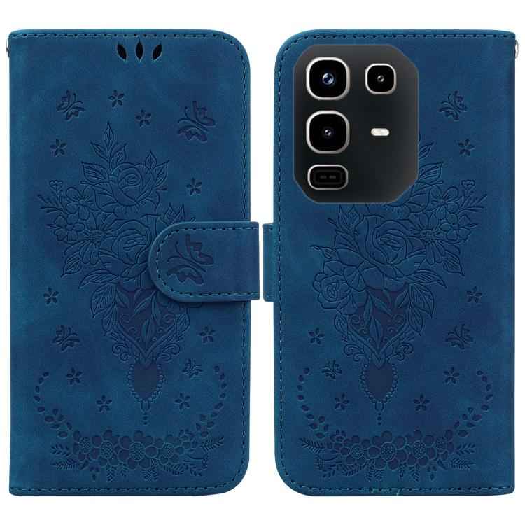 Butterfly Rose Embossed Leather Phone Case, For Infinix Note 50 Pro+, For Infinix Note 50 4G / Note 50 Pro 4G, For Infinix Hot 50 Pro 4G, For Infinix Hot 50i / Smart 9, For Infinix Hot 50 Pro+ 4G, For Infinix Hot 50 4G, For Infinix Hot 50 5G�����������...
