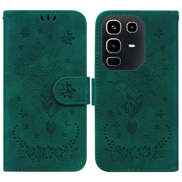 Butterfly Rose Embossed Leather Phone Case, For Infinix Note 50 Pro+, For Infinix Note 50 4G / Note 50 Pro 4G, For Infinix Hot 50 Pro 4G, For Infinix Hot 50i / Smart 9, For Infinix Hot 50 Pro+ 4G, For Infinix Hot 50 4G, For Infinix Hot 50 5G�����������...