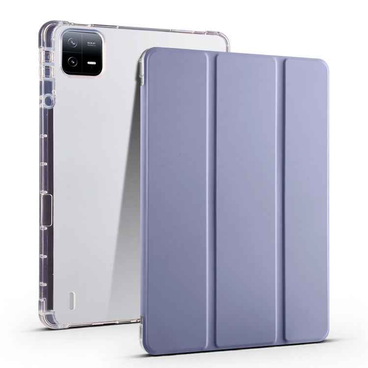 3-fold Clear TPU Smart Leather Tablet Case with Pen Slot, For Xiaomi Pad 7 / 7 Pro, For Xiaomi Redmi Pad Pro 12.1, For Xiaomi Pad 6S Pro, For Xiaomi Pad 6 Max 14, For Xiaomi Pad 6 / 6 Pro