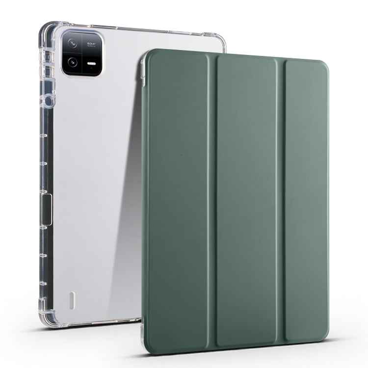 3-fold Clear TPU Smart Leather Tablet Case with Pen Slot, For Xiaomi Pad 7 / 7 Pro, For Xiaomi Redmi Pad Pro 12.1, For Xiaomi Pad 6S Pro, For Xiaomi Pad 6 Max 14, For Xiaomi Pad 6 / 6 Pro