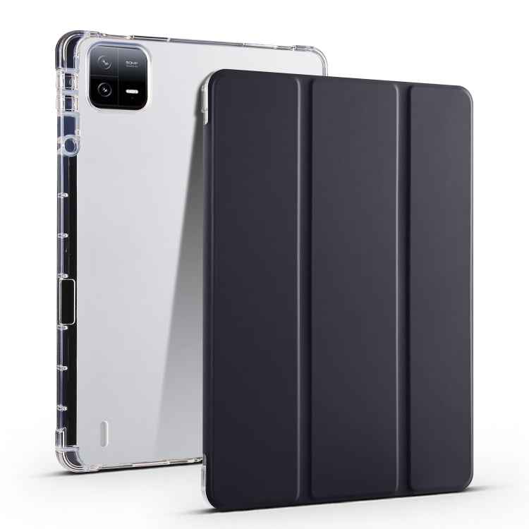 3-fold Clear TPU Smart Leather Tablet Case with Pen Slot, For Xiaomi Pad 7 / 7 Pro, For Xiaomi Redmi Pad Pro 12.1, For Xiaomi Pad 6S Pro, For Xiaomi Pad 6 Max 14, For Xiaomi Pad 6 / 6 Pro