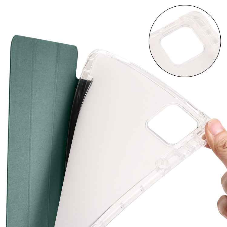 3-fold Clear TPU Smart Leather Tablet Case with Pen Slot, For Xiaomi Pad 7 / 7 Pro, For Xiaomi Redmi Pad Pro 12.1, For Xiaomi Pad 6S Pro, For Xiaomi Pad 6 Max 14, For Xiaomi Pad 6 / 6 Pro