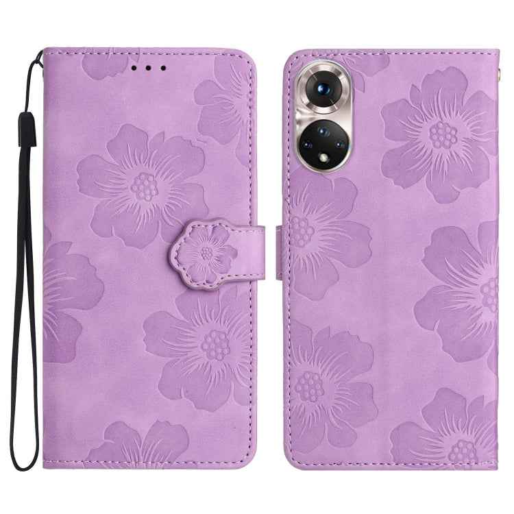 Flower Embossing Pattern Leather Phone Case, For Honor X8 / X30i, For Honor 50 Lite, For Honor 50